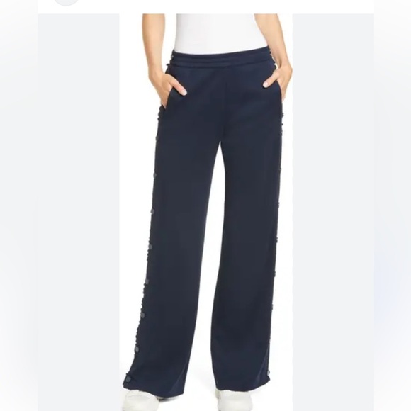 Tory Burch Sport Ruffle Tear Away Wide Leg Track Pants - Picture 8 of 8